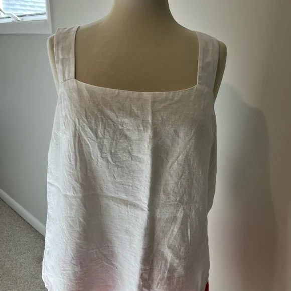 J. Crew Ivory Sleeveless Linen Top - Picture 1 of 4